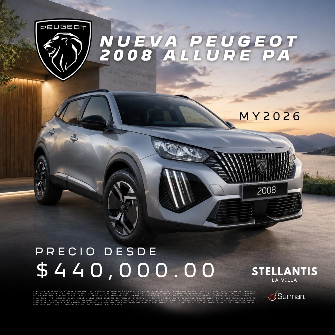 Nueva Peugeot 2008 Allure Pack MY2026 desde $440,000